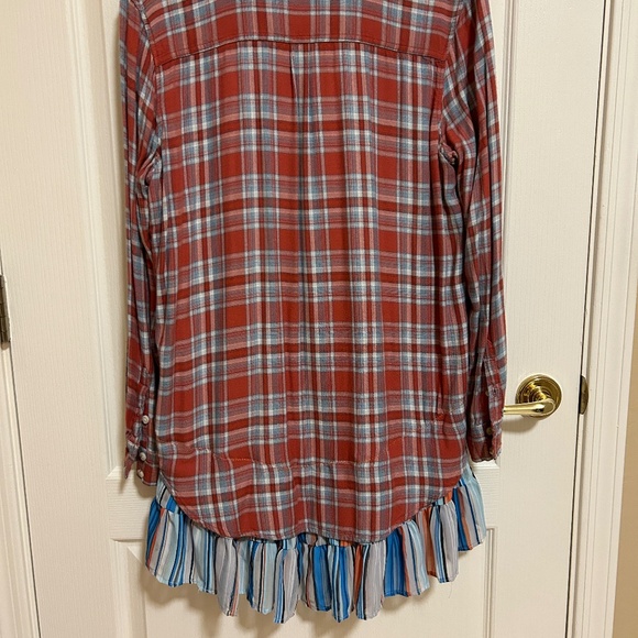 LIKE NEW! Women's Upcycled Gypsy Custom Flannel w/Ruffle - MEDIUM - Picture 4 of 12